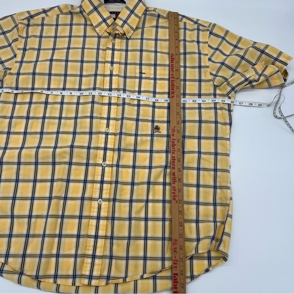 Vintage Y2K Tommy Hilfiger XL Yellow Plaid Shirt Crest Logo Streetwear 90s - Picture 10 of 11